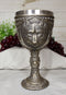 Faux Bronze Alpha Gray Wolf Celtic Tribal Knotwork Wine Chalice Goblet Cup