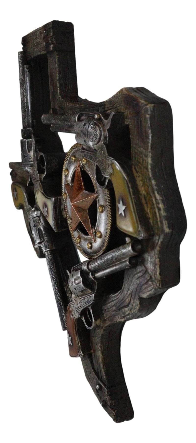 Rustic Western Lone Star Texas Map 4 Cowboy Revolver Guns With Ropes Wall Decor