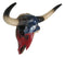 Southwest Longhorn Cow Steer Skull With Texas Lone Star State Flag Plaque