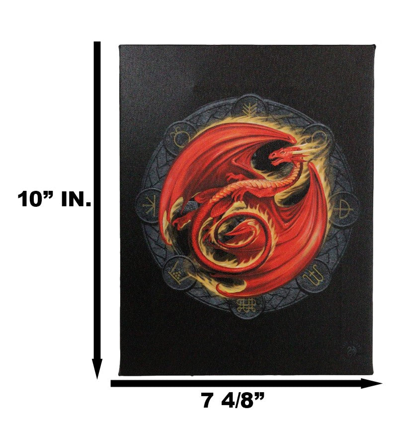 Anne Stokes Beltane Drake Sabbats Wheel of The Year Dragon Canvas Wall Decor - Ebros Gift