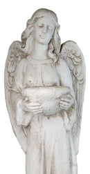 Large Standing Angel of Providence With Basket Bird Bath Feeder Statue 37"H