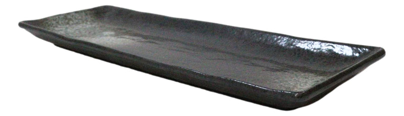 Pack Of 5 Charcoal Grey Tone Hakumu Collection Rectangular Serving Platters 14"L