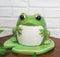 Whimsical Green Toad Frog On Lily Pad Ceramic Essential Oil Warmer Candle Holder
