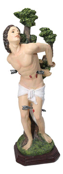 Christian Martyr Roman Soldier Saint Sebastian Pierced By Arrows Figurine 12"H