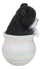 Black White Tuxedo Boston Terrier Puppy Dog Figurine With Glass Eyes Pup In Pot