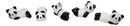 5 Pairs Of Playful Oriental Panda Bears Ceramic Rests With Wooden Chopsticks Set
