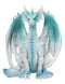 Fantasy Land Of Dragons Crouching Pale White Arctic Snow Winter Dragon Figurine