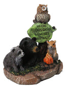Cabin Companion Bear, Raccoon, Squirrel & Owl Friends Forest Campfire Figurine