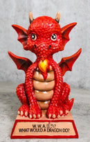 Fantasy Red Fire Koan Cartoon Chibi Dragon Figurine What Would A Dragon Do?