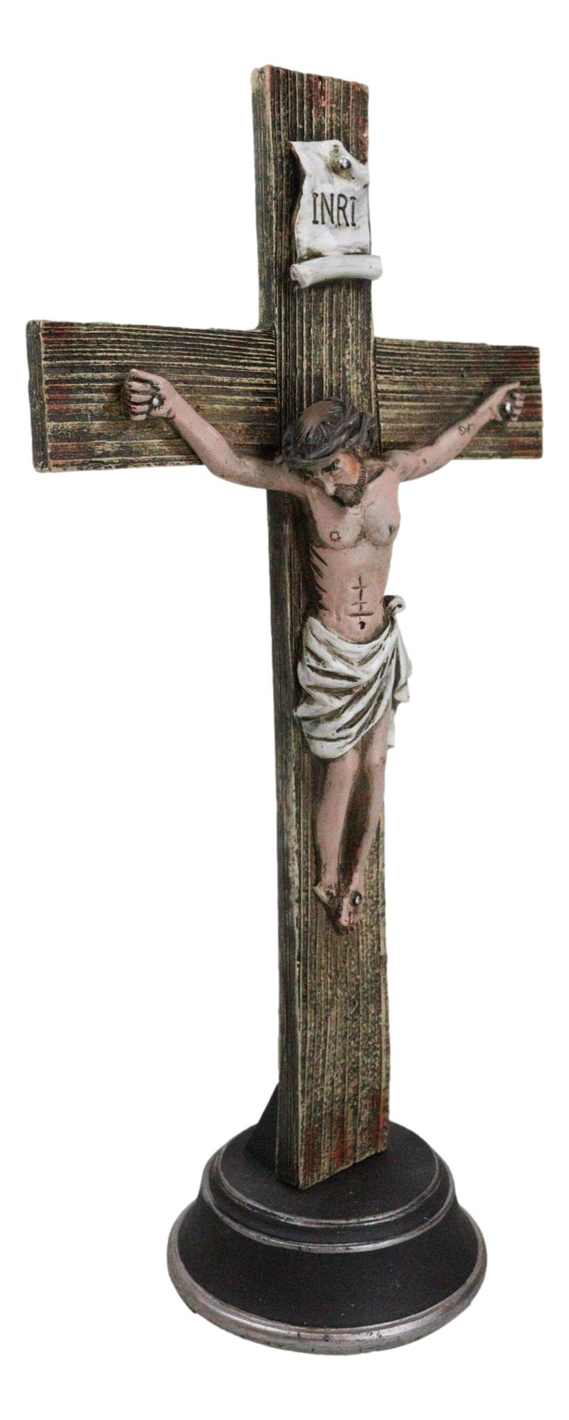 Christian Religious Accent INRI Jesus Christ Crucifix Desktop Cross Figurine