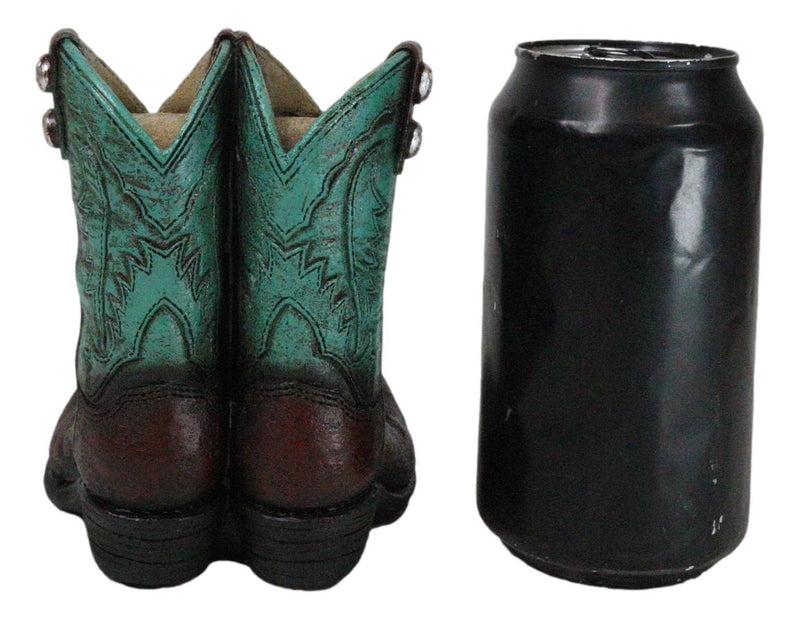 Rustic Western Teal Green Tooled Leather Conchos Cowboy Boots Cell Phone Holder