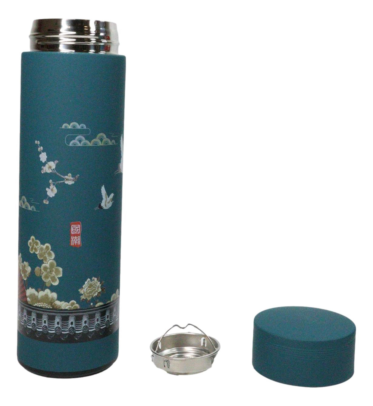 Cranes Florals 17oz Vacuum Insulated Stainless Steel Thermos Bottle With Infuser