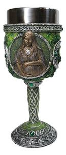 Green Wicca Triple Goddess Maiden Mother Crone Witchcraft Wine Goblet Chalice