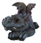 Whimsical Fantasy Purple Shy Garden Dragon Hatchling Hiding Behind Tail Figurine
