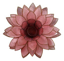 Fuchsia Pink Capiz Seashells Lotus Flower Votive Tea Light Candle Holder 8.5"D