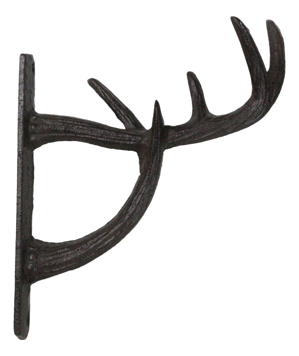 Set of 2 Cast Iron Vintage Western Rustic Deer Antlers Multi Point Wall Hooks