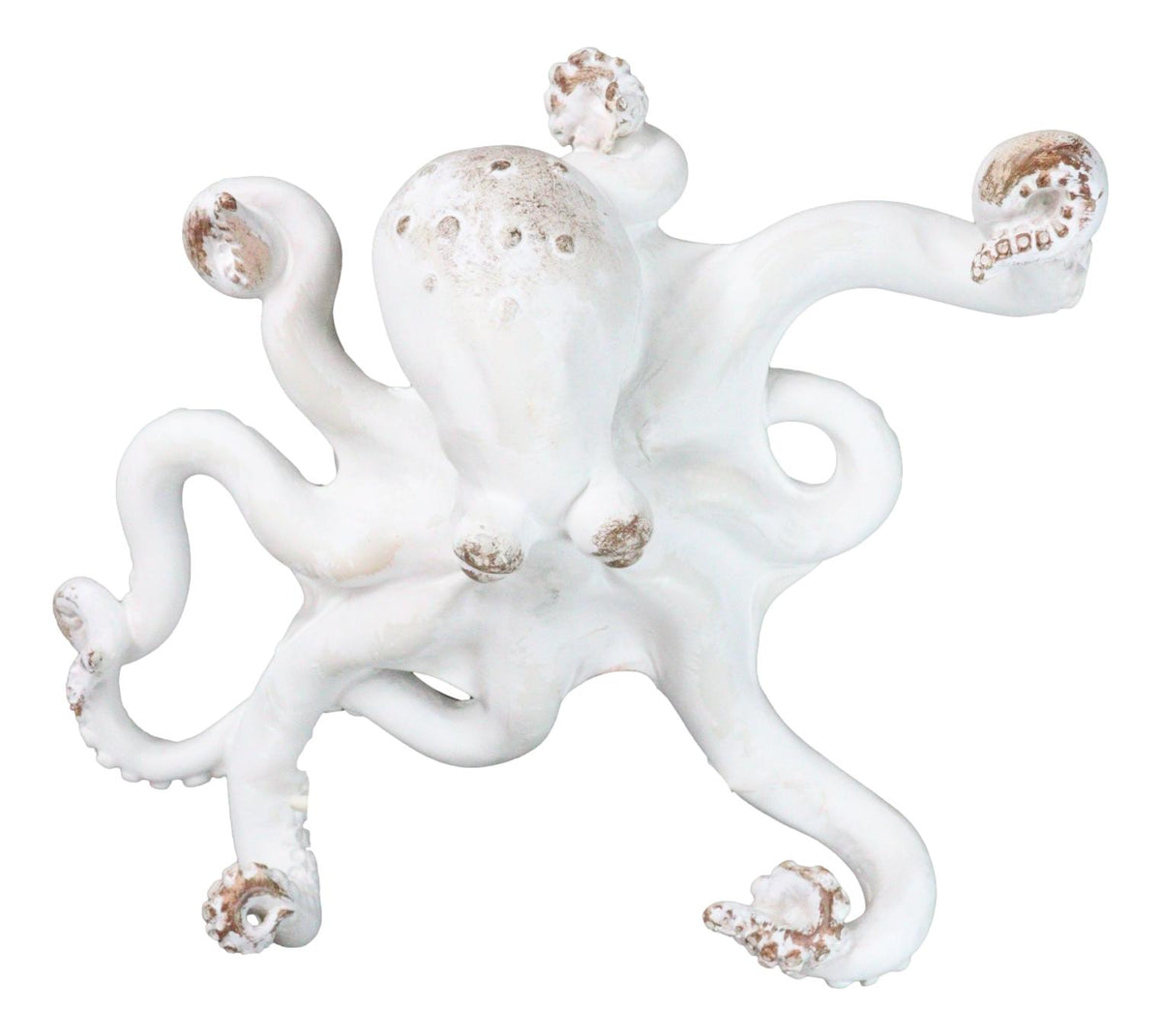 Nautical Marine Antique White Giant Octopus Multi Point Tentacles Wall Hooks