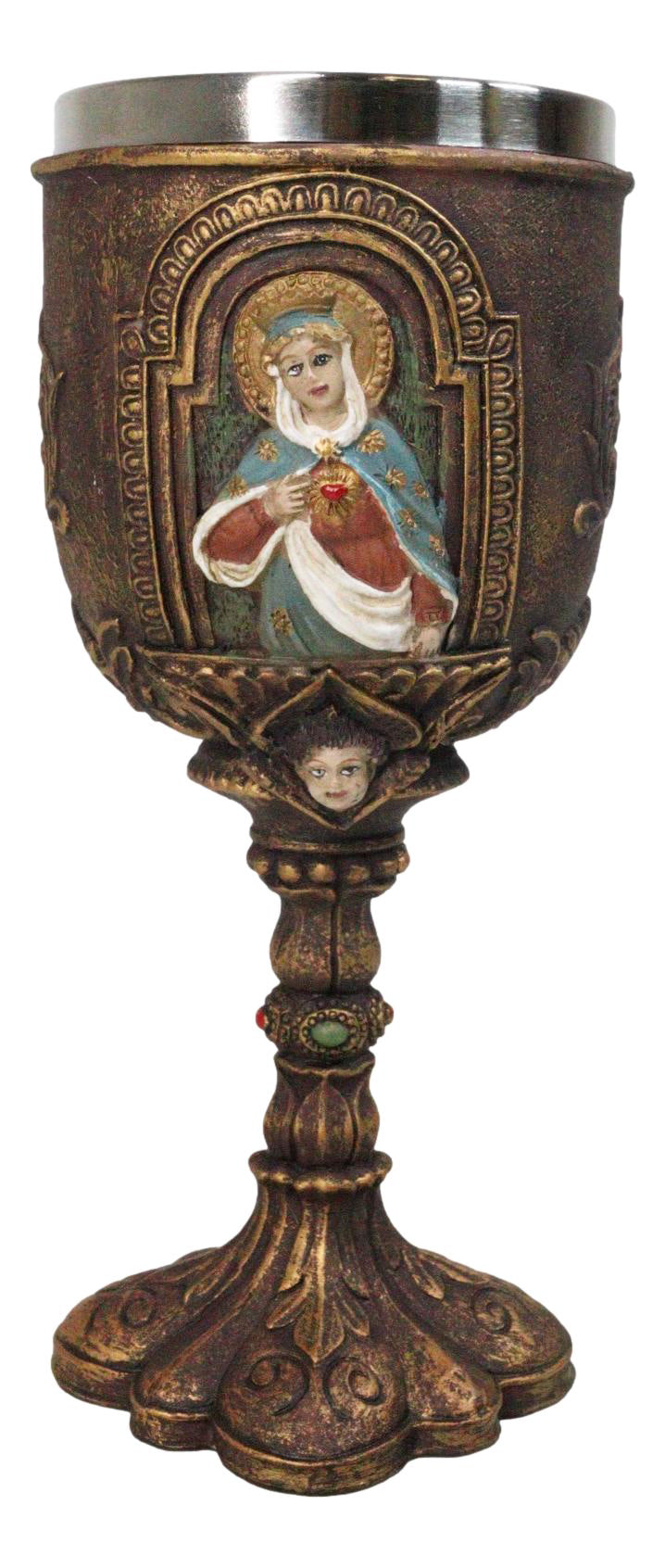 Sacred Heart Of Mary Immaculate Compassion Of The Virgin Mother Wine Goblet