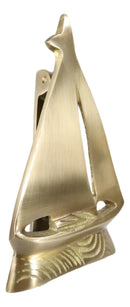 Nautical Brass Metal Golden Sailor Sailboat Boat Ship Door Knocker Sculpture