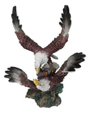 Wild Heritage Bald Eagles Fighting Figurine 2 American Eagles in Mid-Air Battle