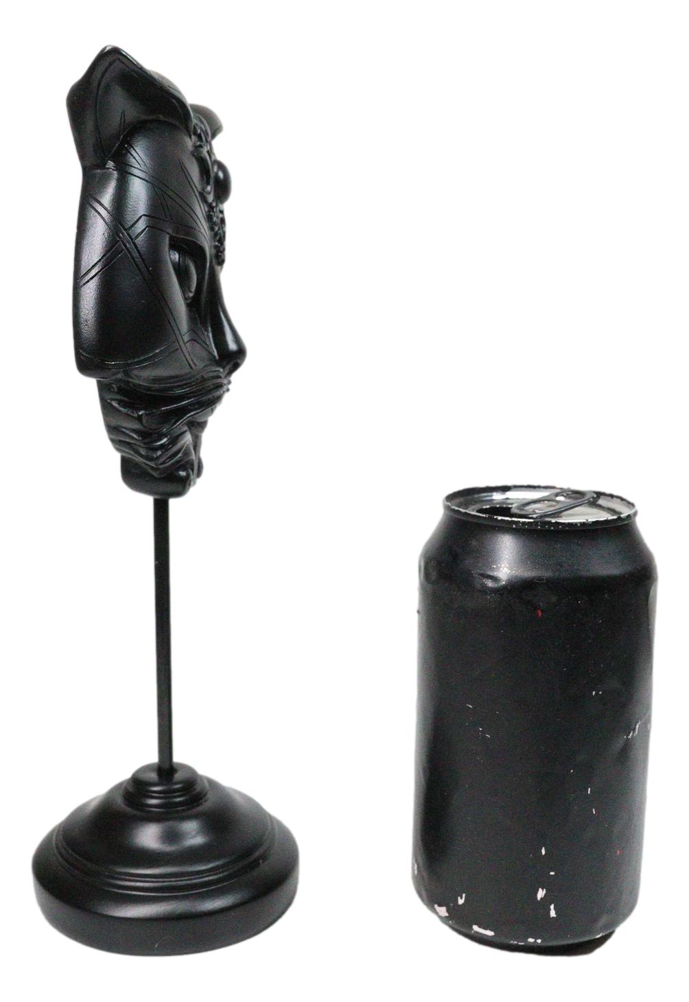 Wicca Black Sacred Cat Moon Masque Ornament On Pole Stand Or Wall Sculpture