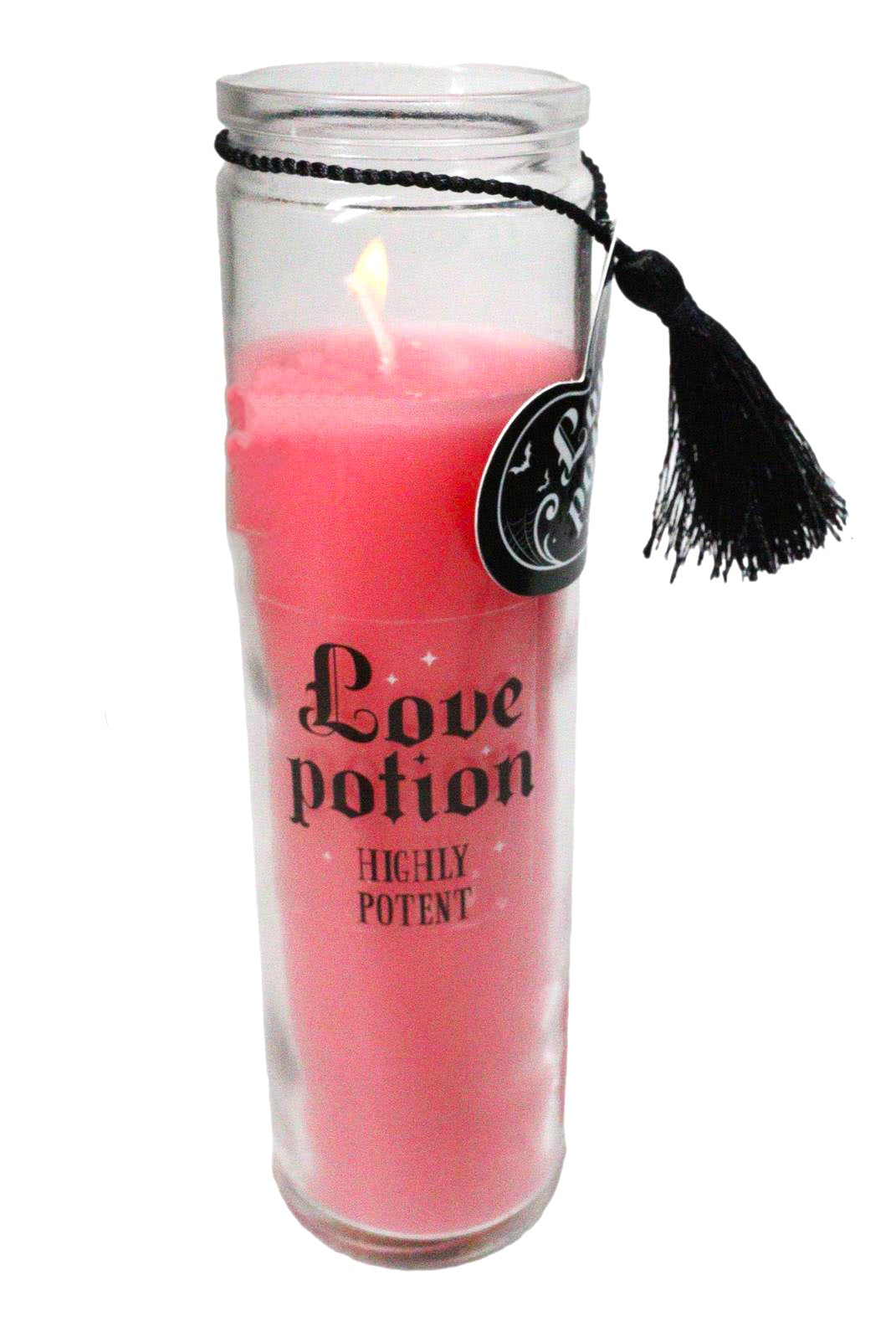 Pack of 2 Pink Love Potion Passion Fruit Tube Wax Candles In Glass Jars 8"H
