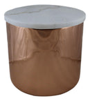Modern Chic Sleek Copper Plated Storage Canister with Natural Marble Lid 2qt