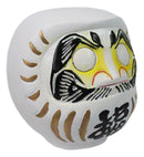 White Talisman of Purity Luck Japanese Zen Daruma Figurine With Unpainted Eyes
