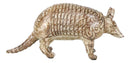 Western Rustic Texas Wild Mammal Armadillo In Tooled Faux Wood Finish Figurine