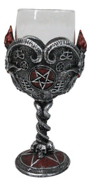 Occultic Sabbatic Goat Baphomet With Pentagram Wine Glass Goblet Drink Beverage Chalice