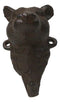 Pack Of 2 Cast Iron Rustic Forest Black Bear Wall Hook Sculptures For Coats Keys