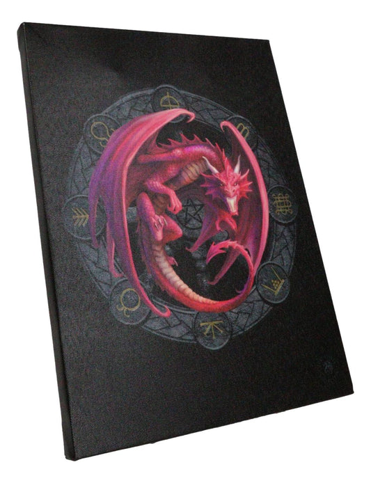 Anne Stokes Lammas Drake Sabbats Wheel of The Year Dragon Canvas Wall Decor - Ebros Gift