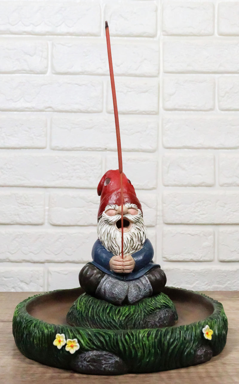 Gnaughty Pot High Smoking Gnome Zen Meditation Cone And Stick Incense Burner