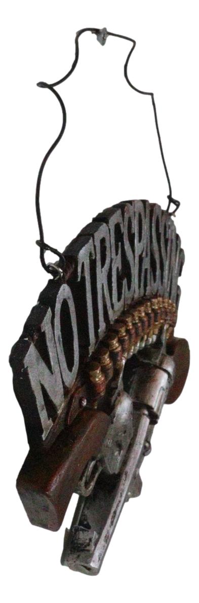 No Trespassing Wild West Dual Six Shooter Guns With Bullets Wall Sign Plaque