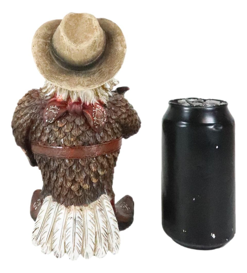 Rustic Western Country Comical Cowboy Bald Eagle Sheriff In Boots Figurine