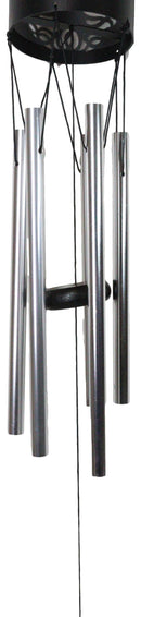 Celtic Tree Of Life Cylindrical Steel Metal Filigree Hanging Solar Wind Chime