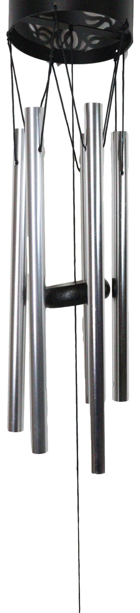 Celtic Tree Of Life Cylindrical Steel Metal Filigree Hanging Solar Wind Chime