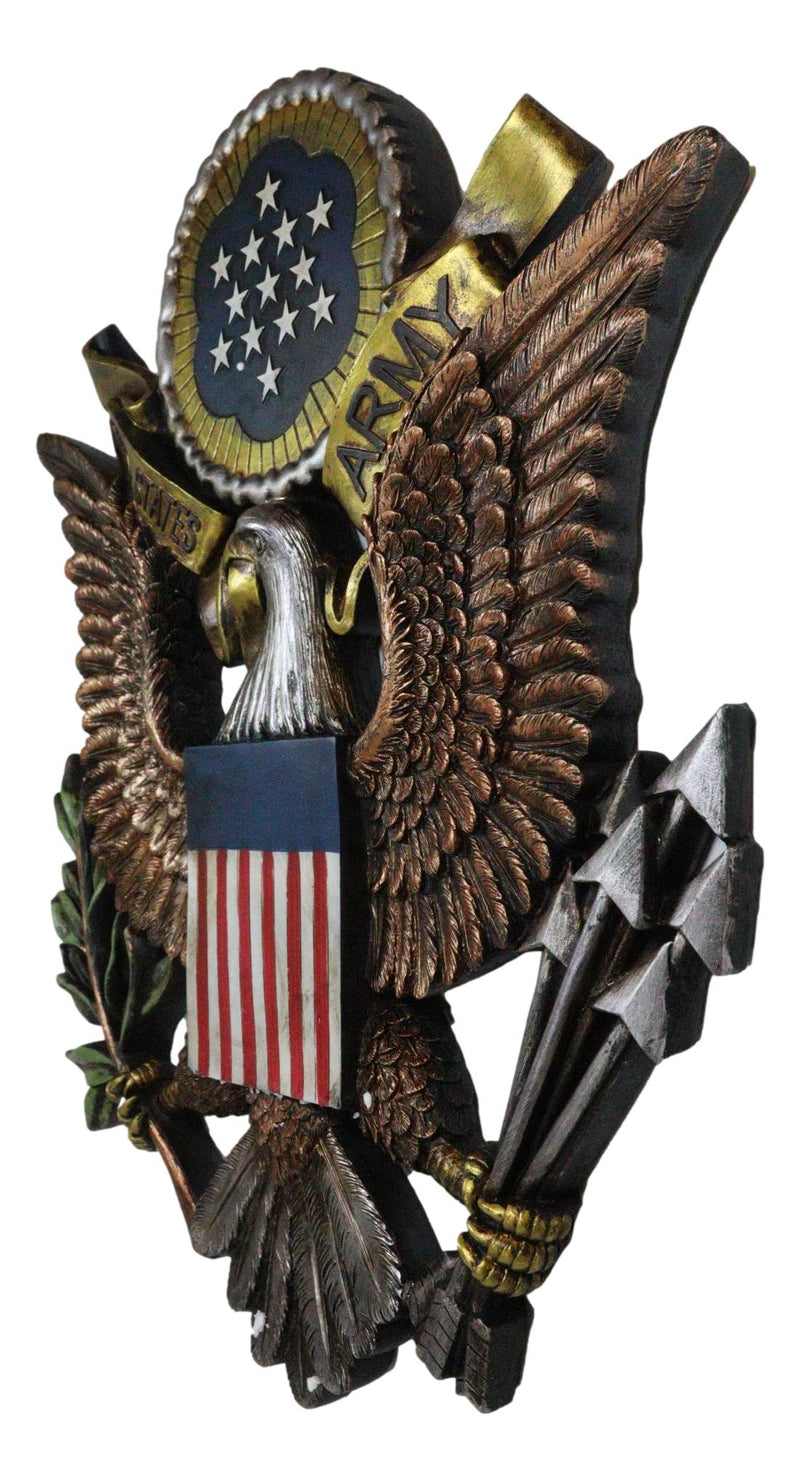 Patriotic United States Army Bald Eagle Great Seal Military Wall Decor Plaque