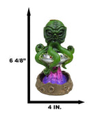 Cthulhu UFO Alien On Spaceship Saucer Moon Crater Backflow Incense Cone Burner