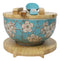 Blue Spring Blossoms Donburi Ramen Bowl With Lid Trivet Spoon Chopsticks Set