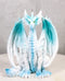 Fantasy Land Of Dragons Crouching Pale White Arctic Snow Winter Dragon Figurine