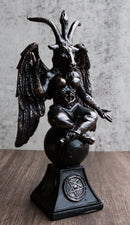 6.5"H Sabbatic Goat Idol Baphomet Bronze Resin Statue Horned God Figurine