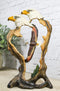 American Bald Eagle Flying Wildlife Forest Scene Faux Wood Cutout Figurine