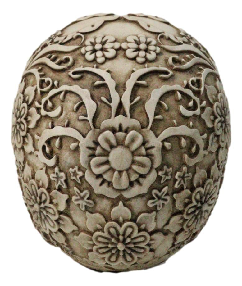 Ebros Gift Floral Bone Cream Sugar Skull Figurine with Rose Flower Designs