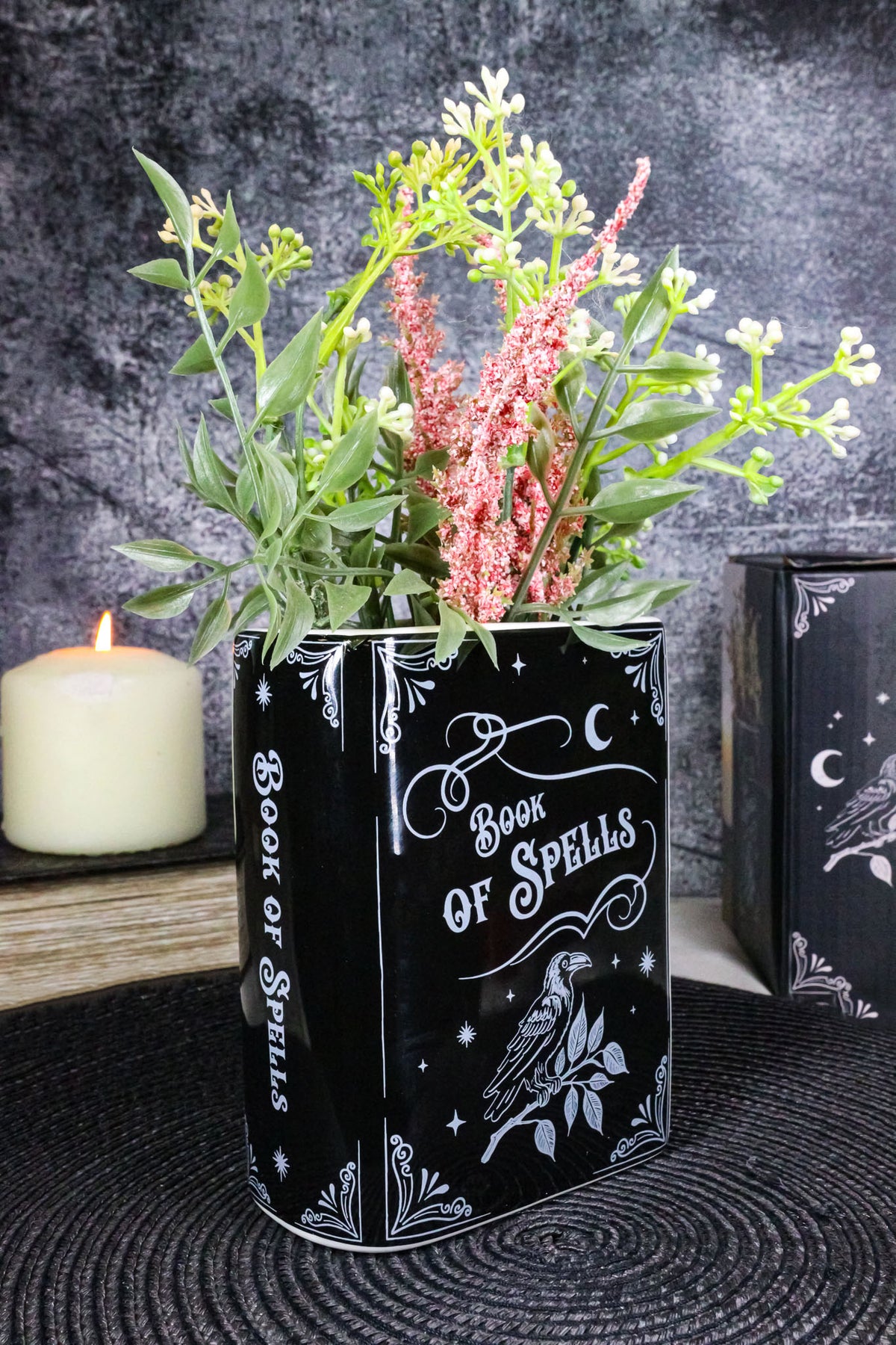 Witchcraft Magic Book of Spells 5.25" H Ceramic Book Shaped Planter Pot Vase