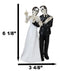 Love Never Dies Skeleton Wedding Couple Bride and Groom Love Hand Sign Figurine