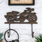 Rustic Cast Iron Retro Motorcycle Chopper Bike Wall Double Hooks Coat Hanger