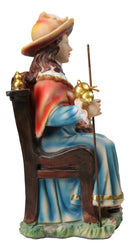 Roman Catholic Santo Nino Holy Infant of Atocha Seated On Throne Statue 13"H