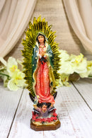 Our Lady of Guadalupe With Mandorla of Rays Mother Mary Catholic Figurine 8"H