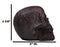 Rustic Corroded Dark Bronze Metallic Finish Skull Resin Figurine Macabre Gothic